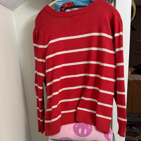 Maurices Red and White Striped Crew Neck Sweater - Picture 7 of 7